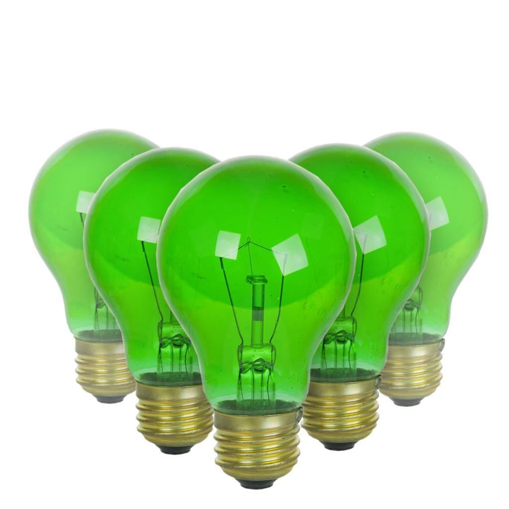 25 watt 120 volt A19 Medium Screw Base Green Incandescent Light Bulb (6 Pack)