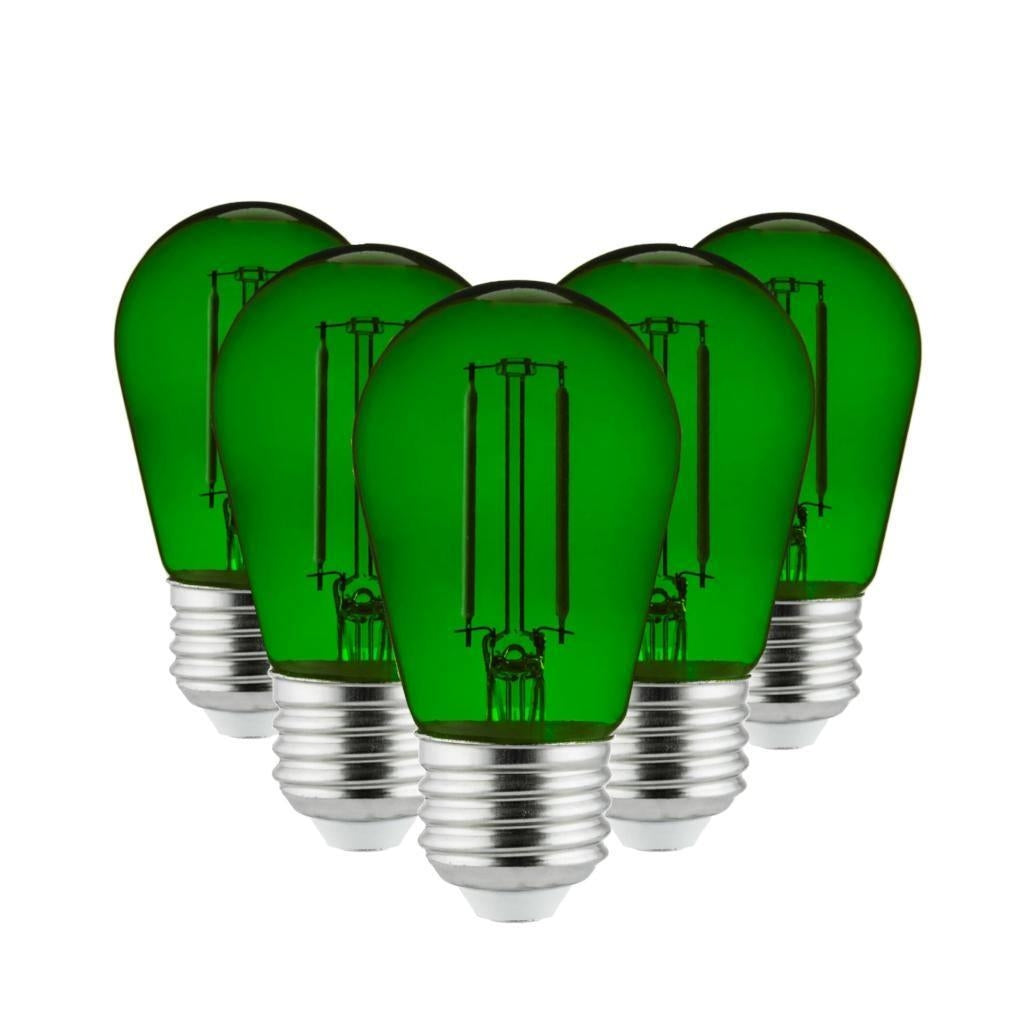 2 watt 120 volt S14 Medium Screw Base Green Incandescent Light Bulb (6 Pack)