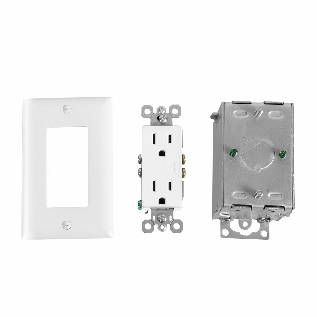 Legrand US Tamper-Resistant Outlet Metal Junction Box Faceplate Residential Duplex Power Kit