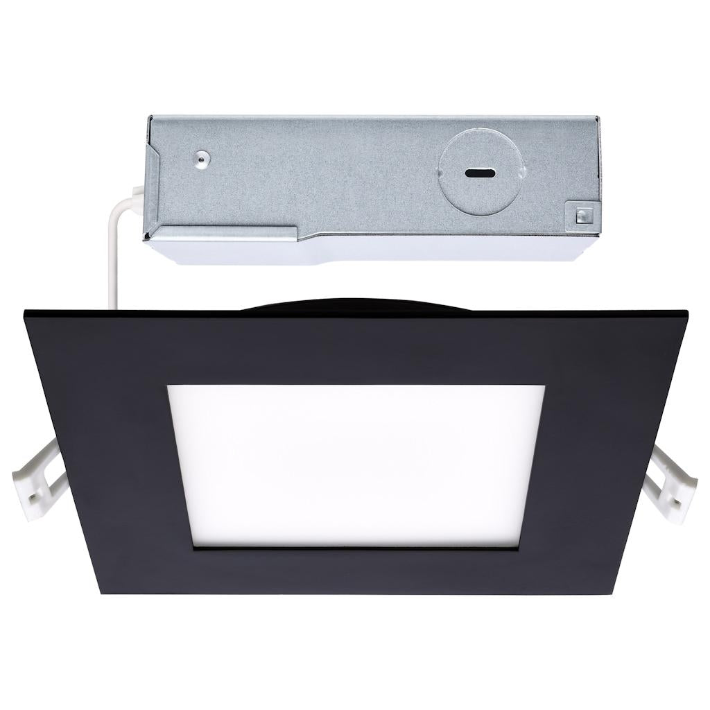 6" 12 watt 120 volt CCT Selectable Black Square Dimmable LED