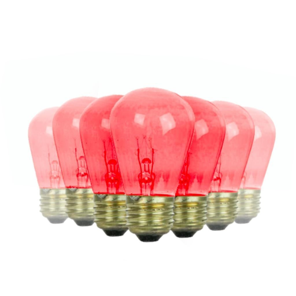 11 watt S14 Medium Screw Base Red Incandescent Light Bulb (12 Pack)
