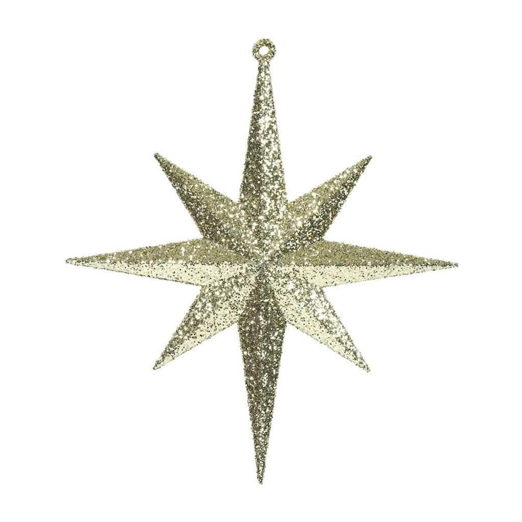 Vickerman 8" Gold Glitter Bethlehem Star Ornament (4 pack)