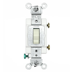 Single-Pole 20A 120/277 volt Light Almond Toggle Wall Switch