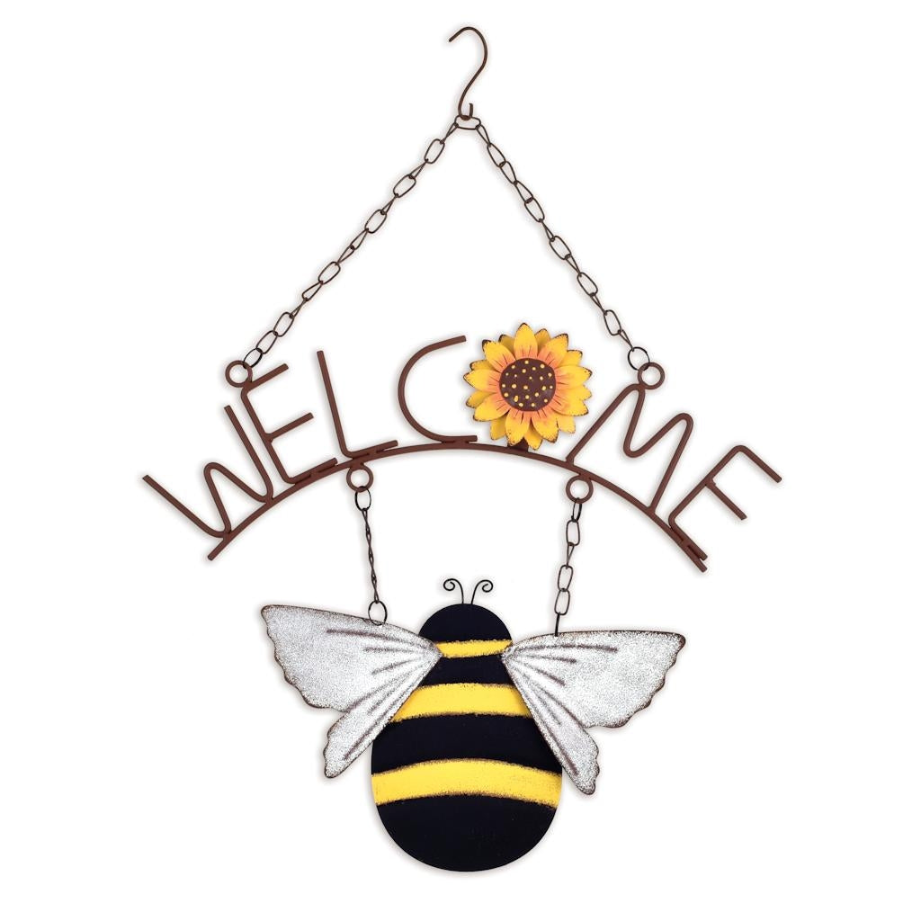 Sunset Vista Designs 17" Bumblebee & Sunflower Hanging Welcome Sign
