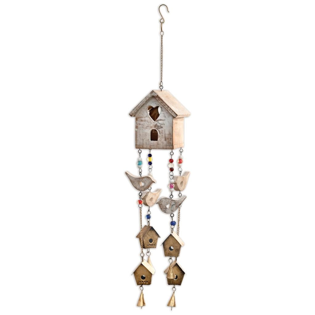 Sunset Vista Designs 21" Hanging White Birdhouse with Birds