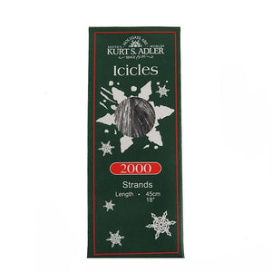18" Silver Tinsel Icicles (2,000 Strand Pack)