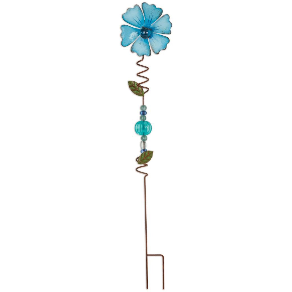 Sunset Vista Designs Spiral Blue Flower Lawn Pick
