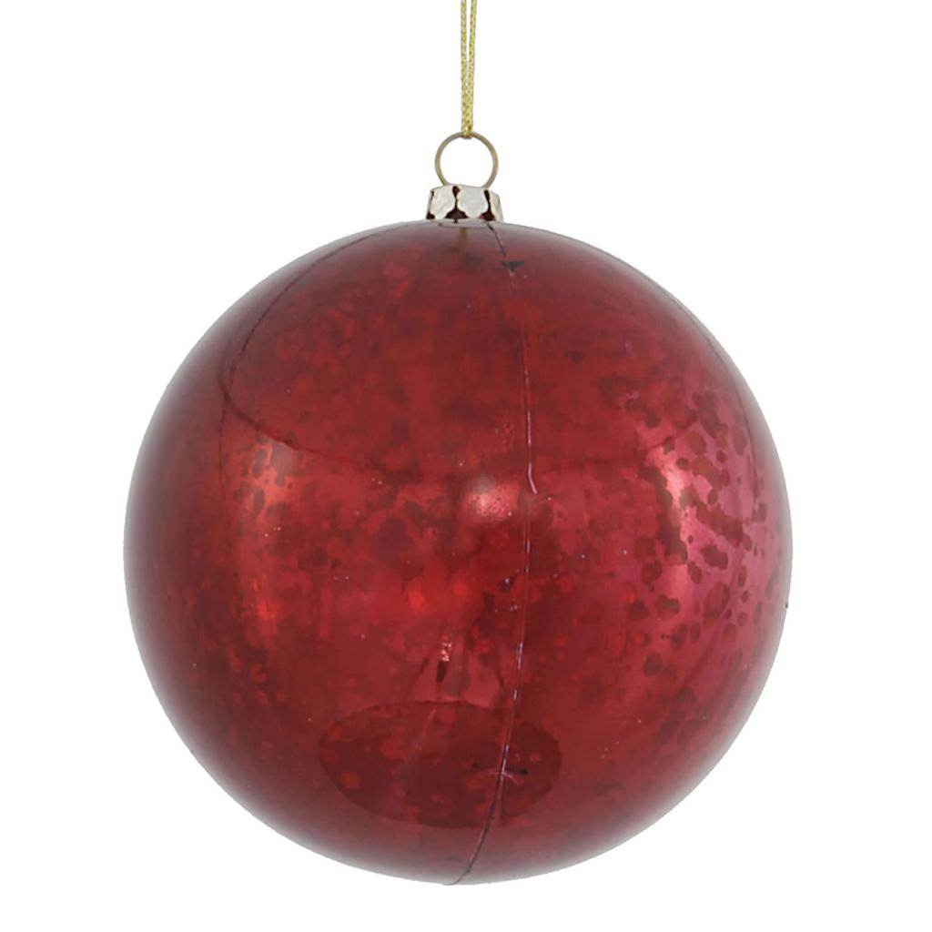 Vickerman 4" Burgundy Shiny Mercury Ball Ornament (6 pack)
