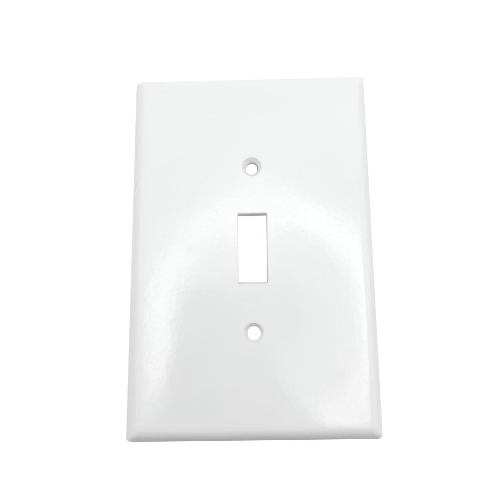 Leviton 1 Gang White Single Toggle Switch Oversized Thermoset Wallplate