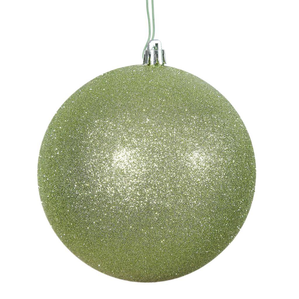 Vickerman 3" Celadon Glitter Ball Ornament (12 pack)