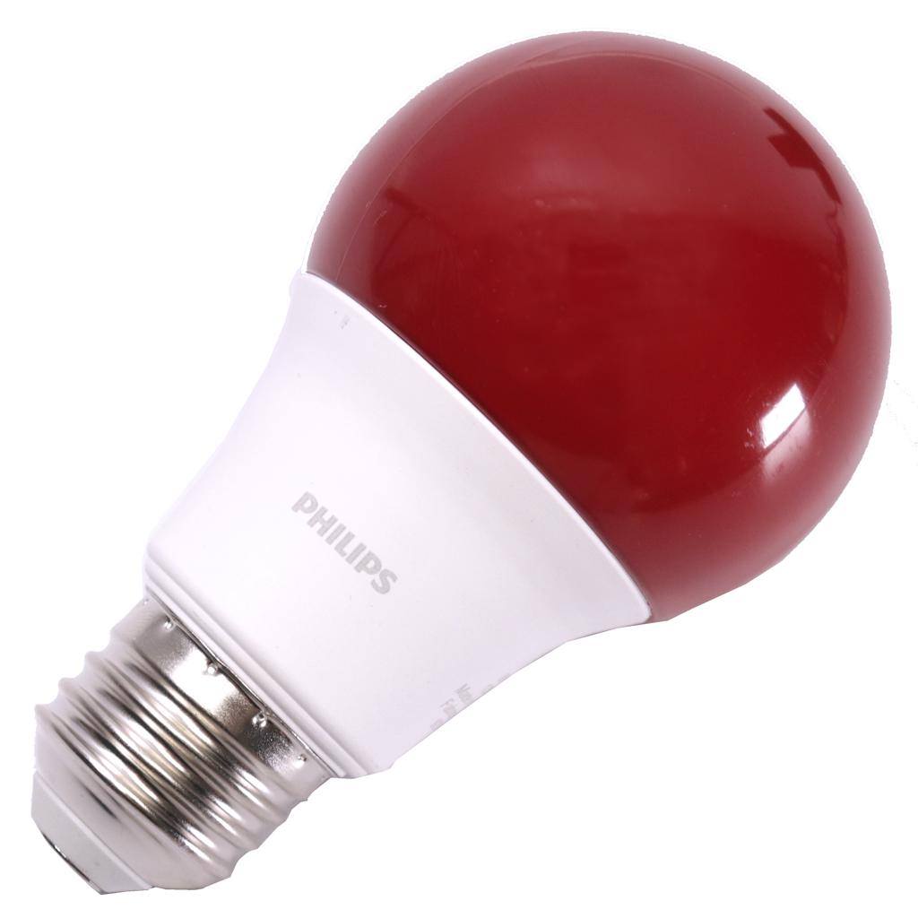 Philips 8 watt 120 volt A19 Medium Screw Base Non-Dimmable Red LED
