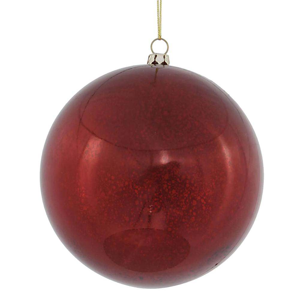Vickerman 4.75" Burgundy Shiny Mercury Ball Christmas Ornament (4 pack)