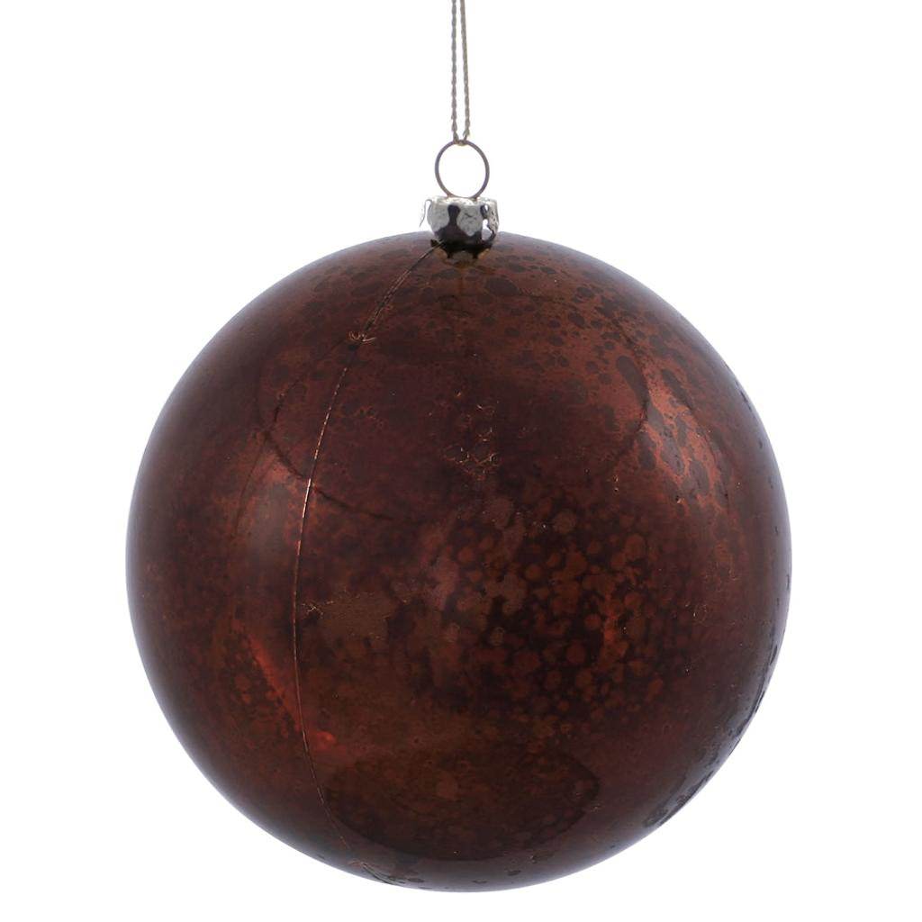 Vickerman 4.75" Chocolate Shiny Mercury Ball Christmas Ornament (4 pack)
