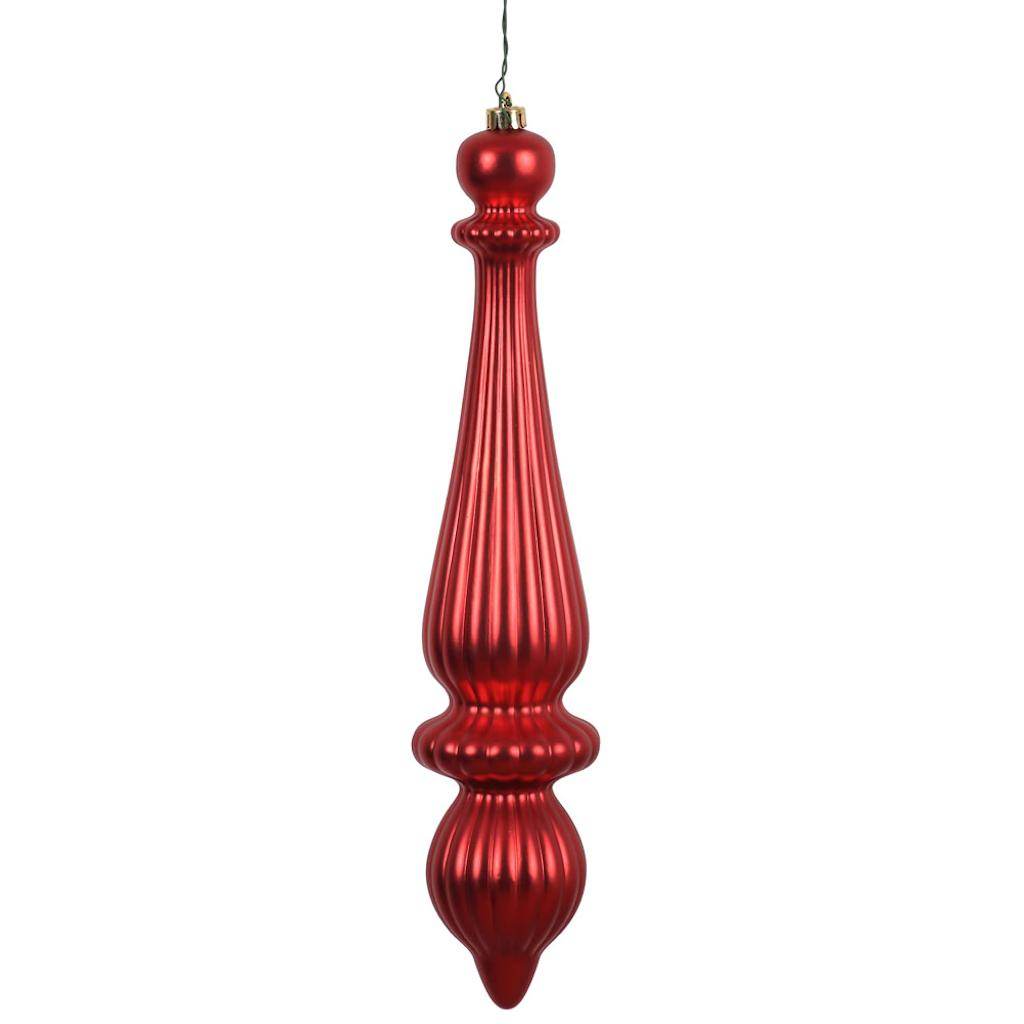 14" Burgundy Matte Finish Finial Ornament (2 pack)