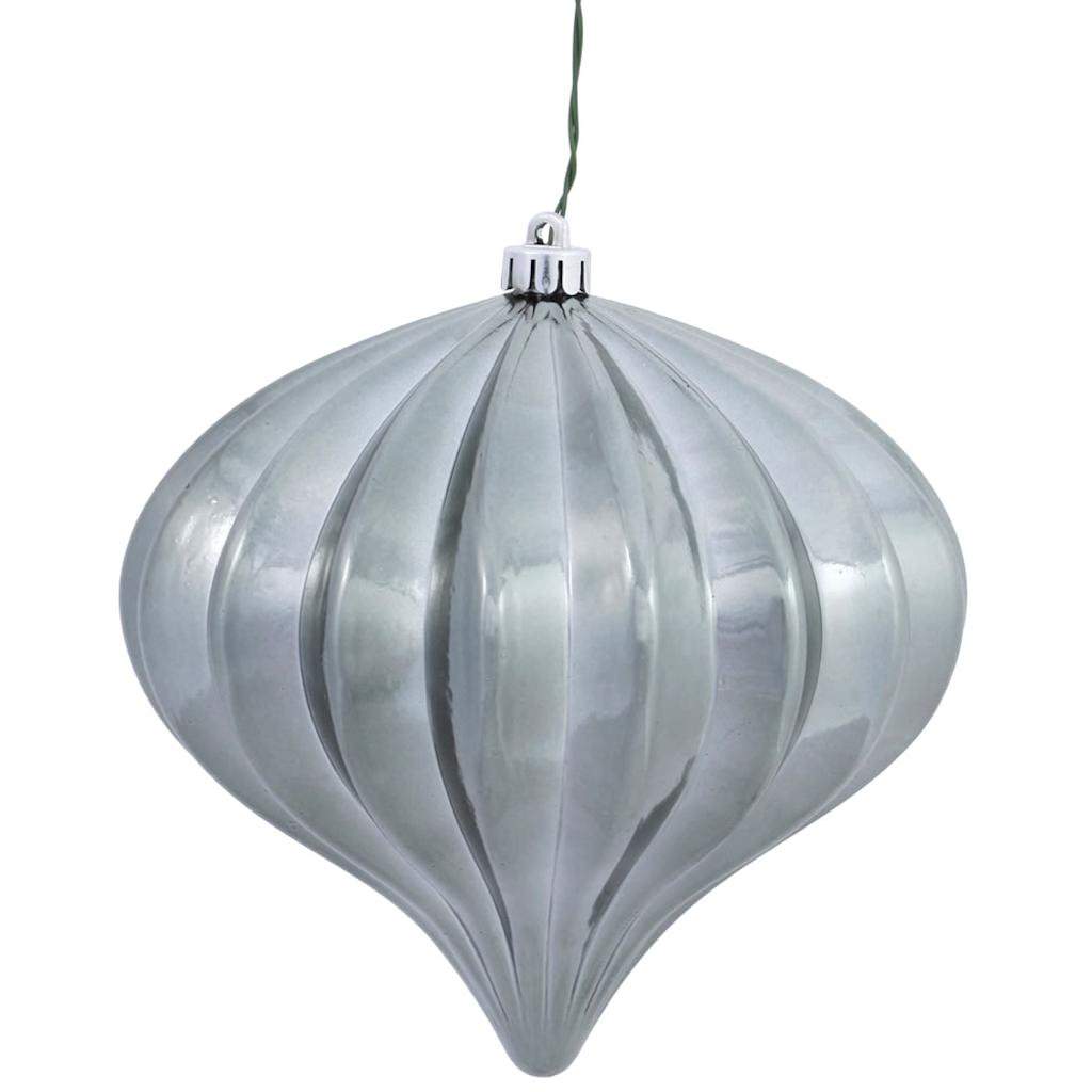 Vickerman 5.7'' Pewter Shiny Onion Ornament (3 pack)
