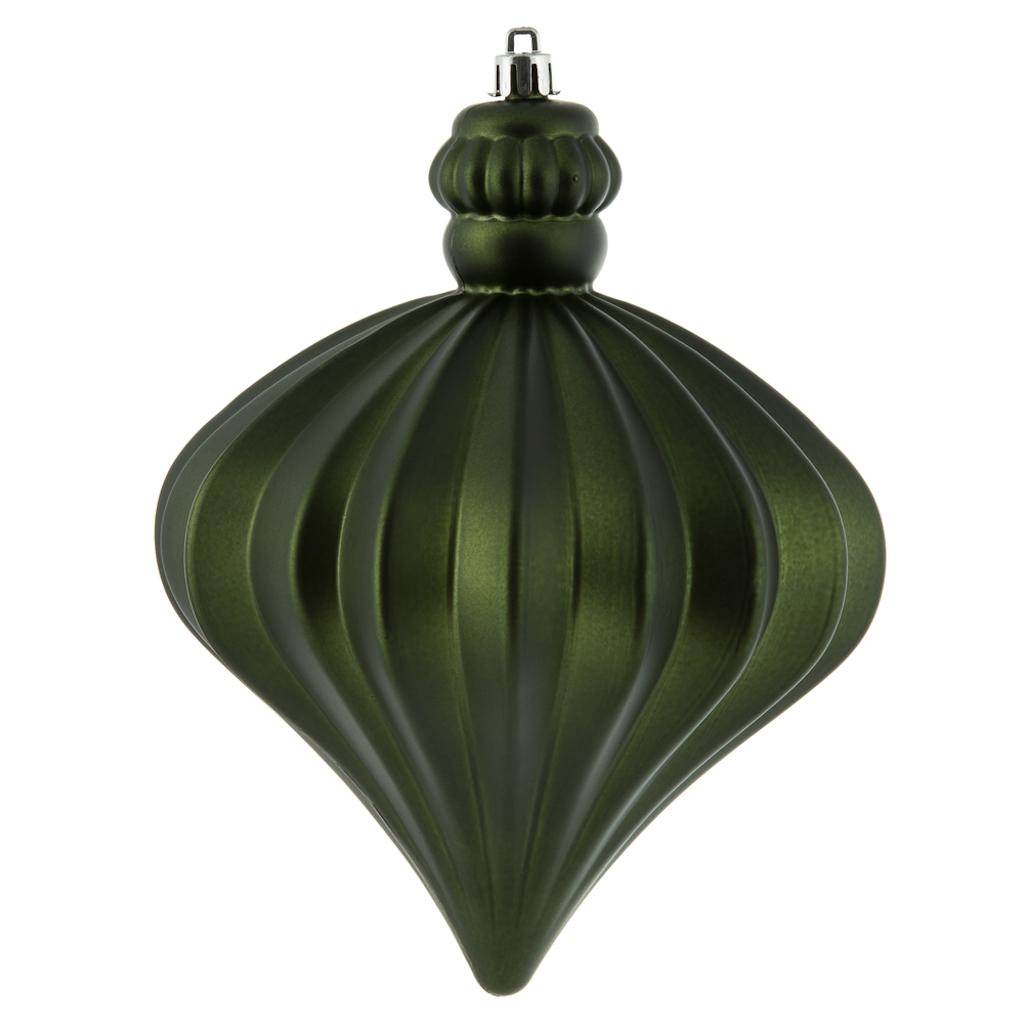 Vickerman 6" Moss Green Matte Onion Drop Ornament (4 pack)