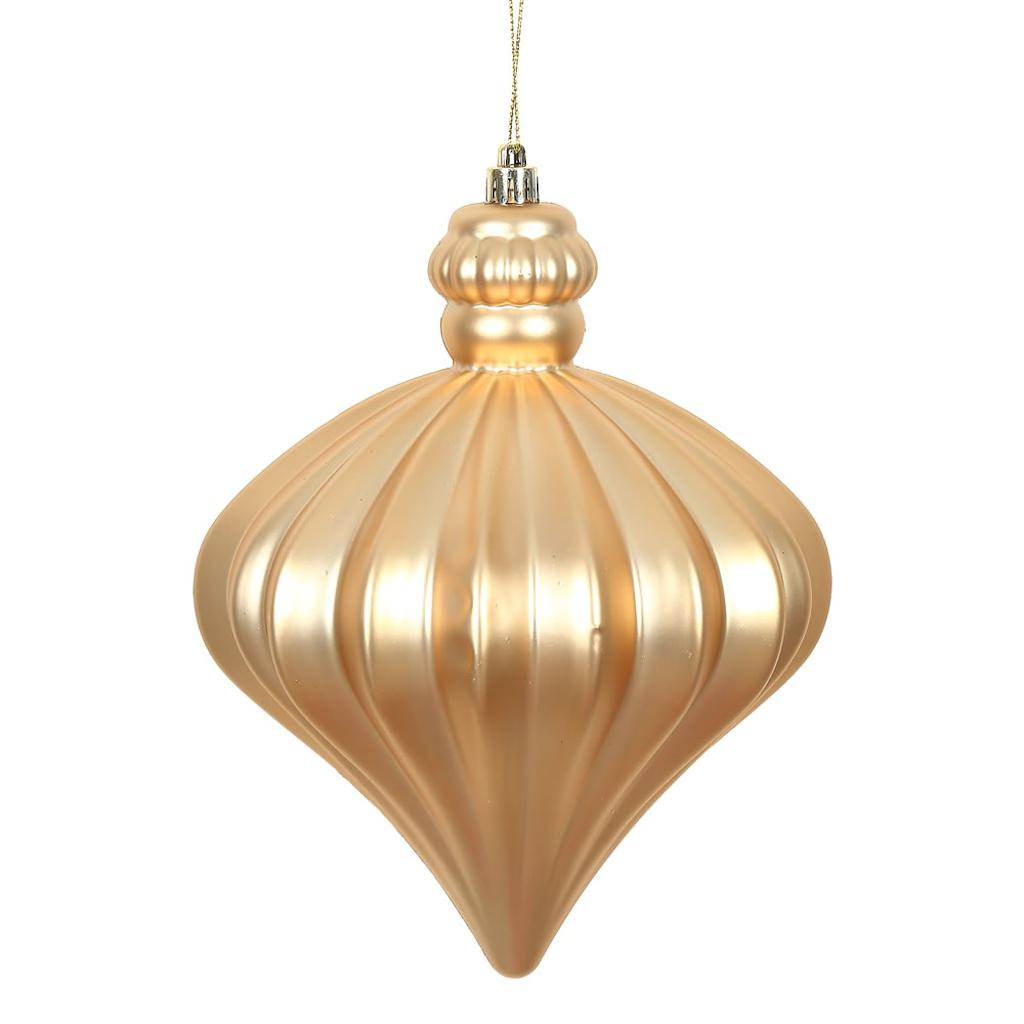 Vickerman 6" Cafe Latte Matte Onion Drop Ornament (4 pack)