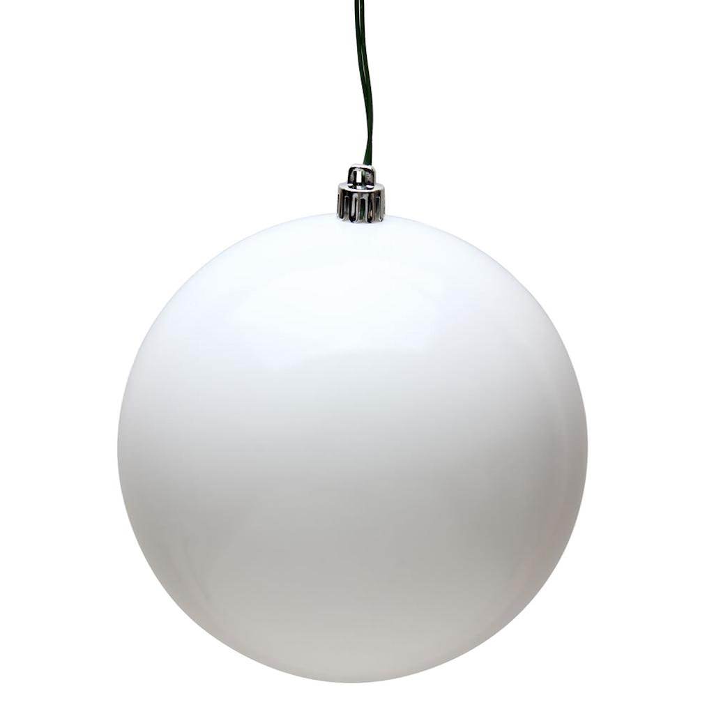 Vickerman 3" White Candy Ball Ornament (12 pack)