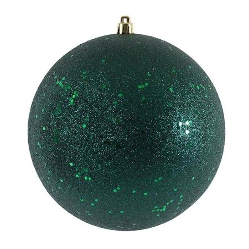 6" Midnight Green Sequin Ball Ornament (4 pack)