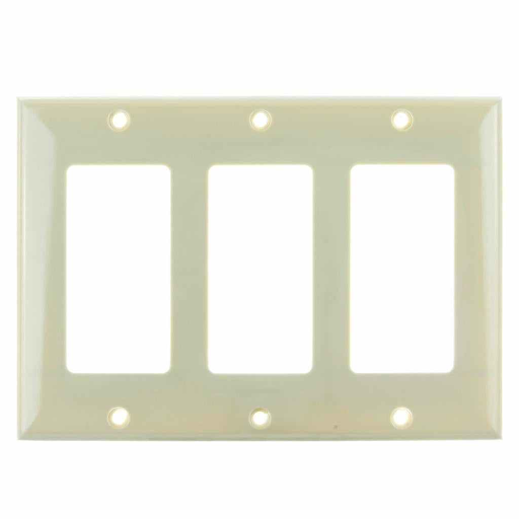 Leviton 3-Gang Decorative Ivory Wall Plate