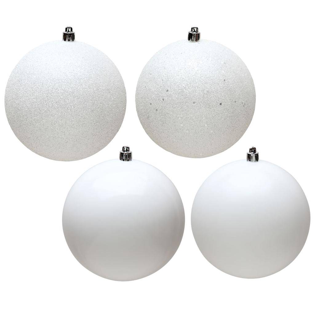 Vickerman 3" White 4 Assorted Finish Ball Ornament (32 pack)