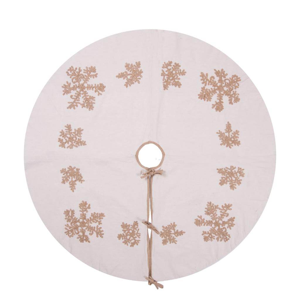 Vickerman 60"  Natural Cotton Linen Tree Skirt
