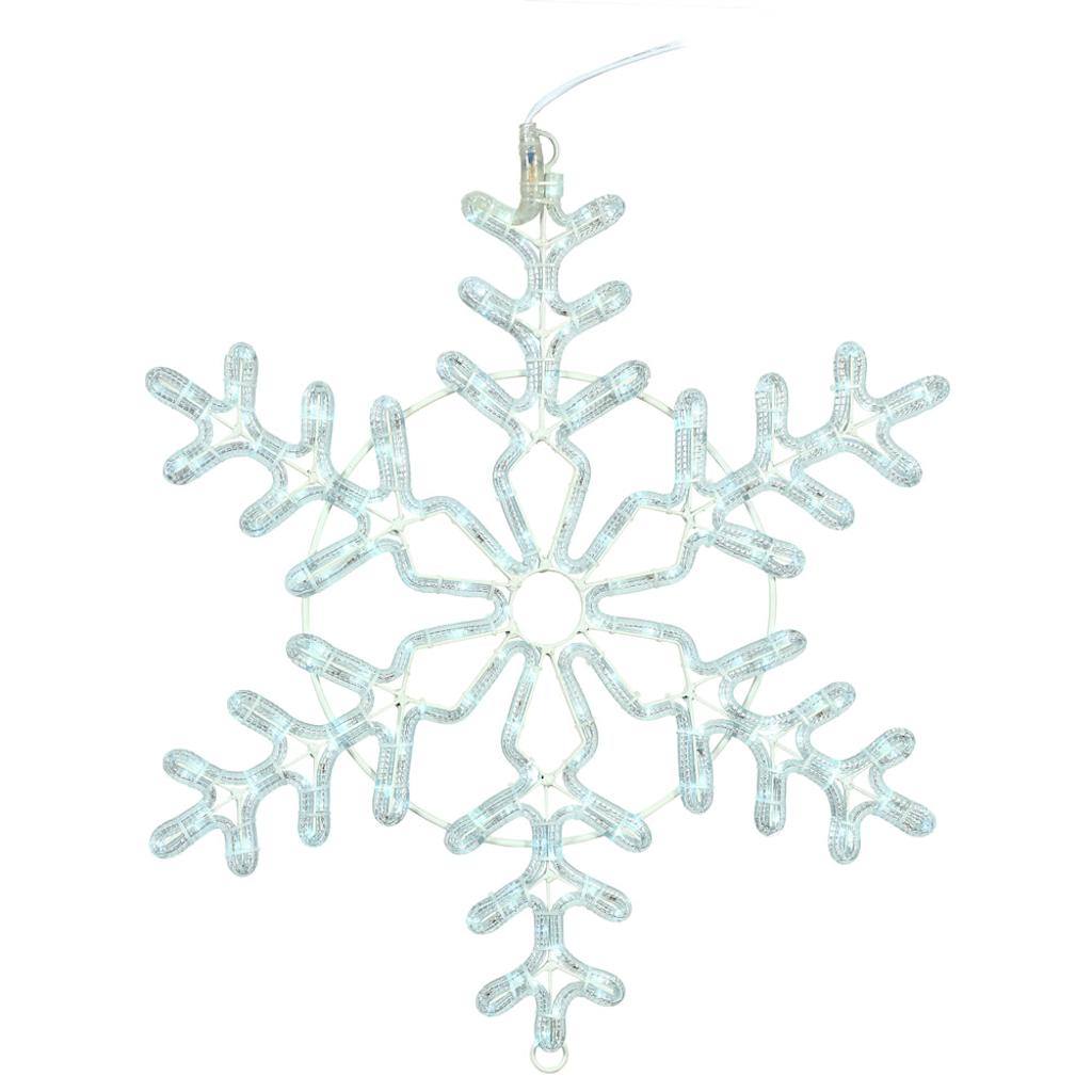 24" Forked Snowflake Window Decor Pure White LED