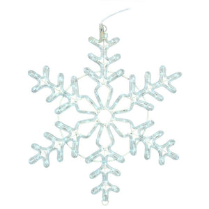 24" Forked Snowflake Window Decor Pure White LED