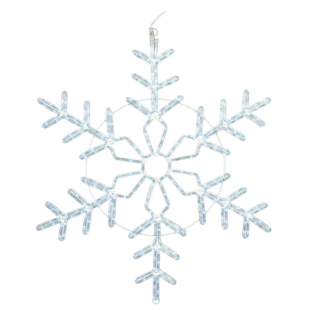 36" Forked Snowflake Pure White LED Window Decor