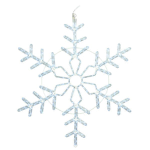 36" Forked Snowflake Pure White LED Window Decor