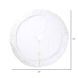 72" Plush White Velvet Tree Skirt - Image 5