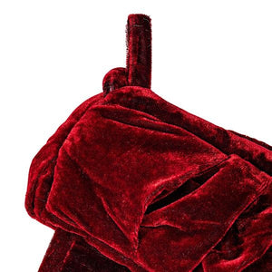 8" x 19" Plush Wine Velvet Christmas Stocking - Image 2