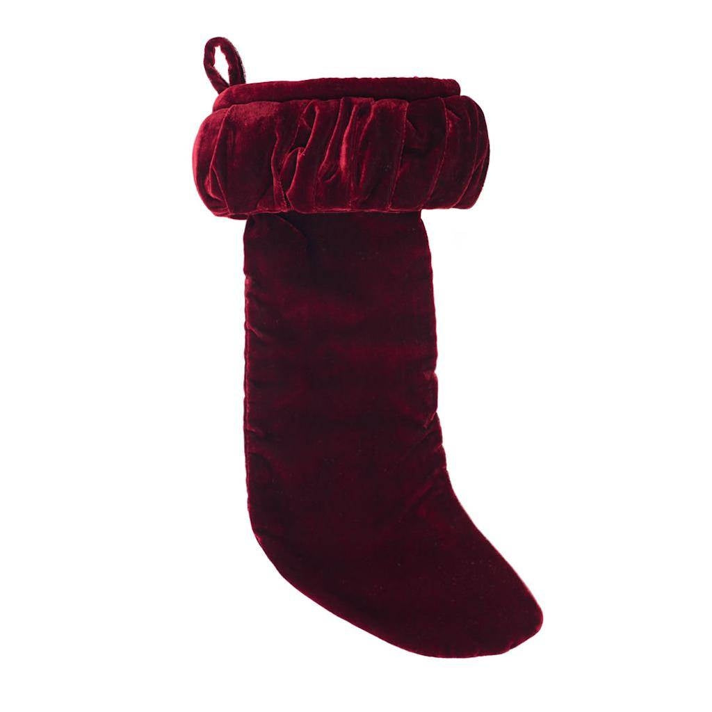 8" x 19" Plush Wine Velvet Christmas Stocking