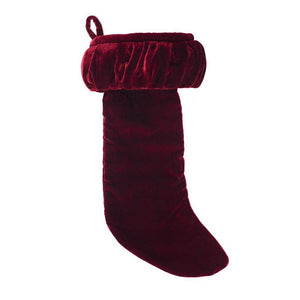 8" x 19" Plush Wine Velvet Christmas Stocking