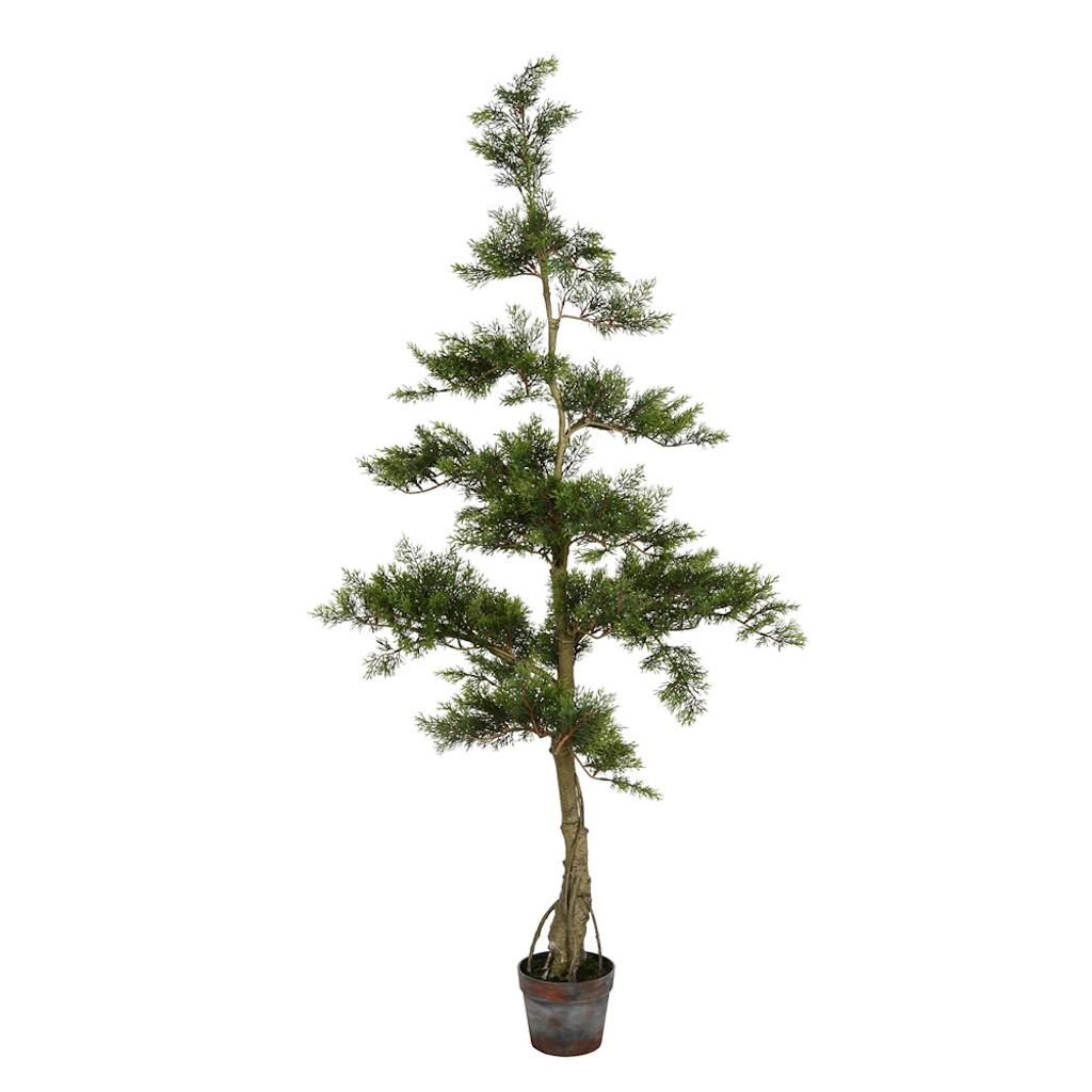 Vickerman 5' Artificial Cedar Tree in Planter Pot
