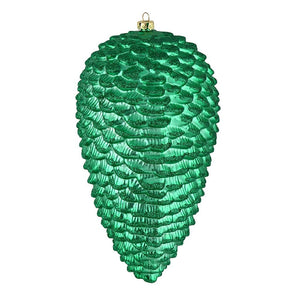 7" Seafoam Matte Glitter Pine Cone Ornament (4 pack)