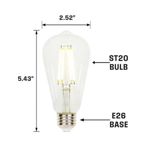 13 watt 120 volt ST20 Medium Screw Base 3000K Natural White Dimmable Glass LED - Image 2