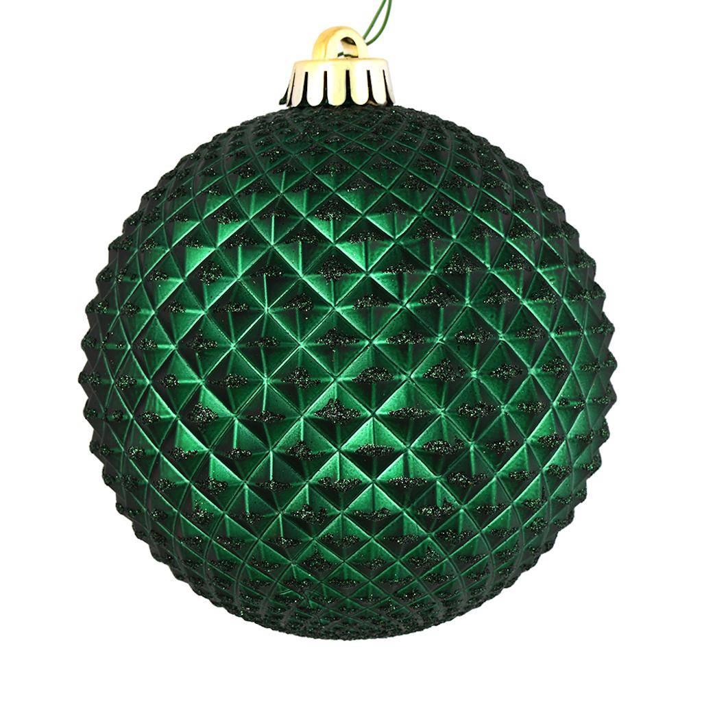 Vickerman 2.75" Midnight Green Durian Glitter Ball Ornament (12 pack)
