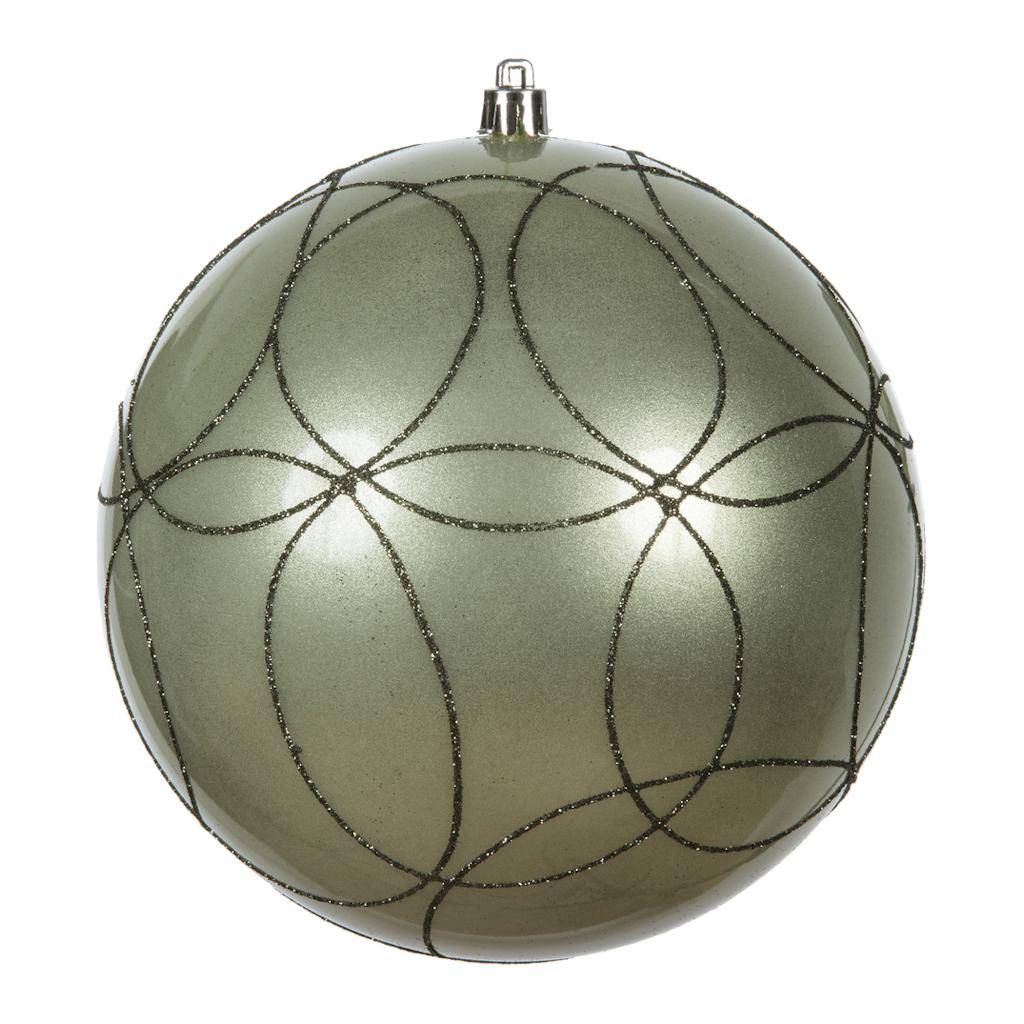 Vickerman 4.75" Wrought Iron Candy Circle Glitter Ball Ornament (4 pack)