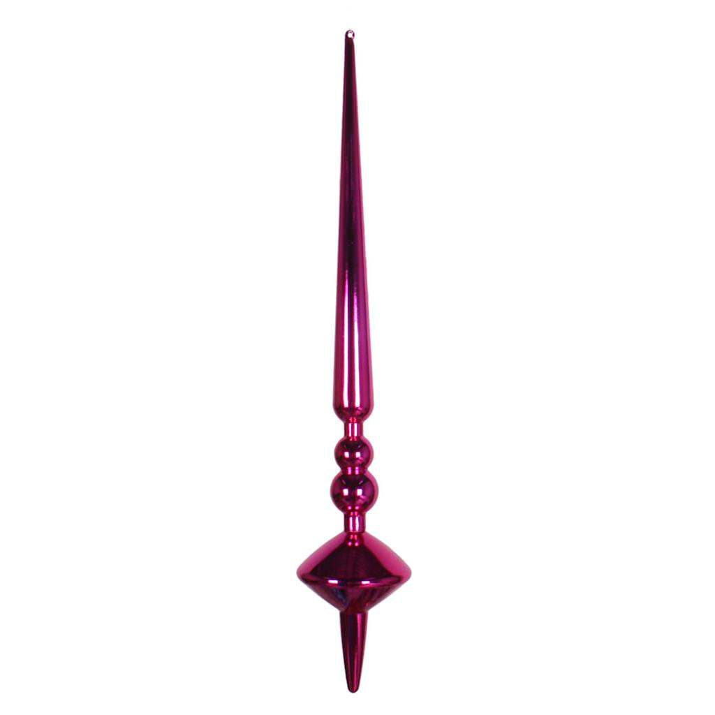 Vickerman 18" Fuchsia Shiny Cupola Finial Ornament (2 pack)