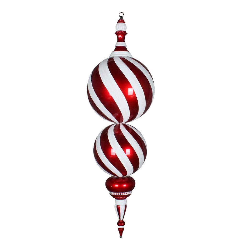 Vickerman 30" Red / White Candy Stripe Finial Ornament