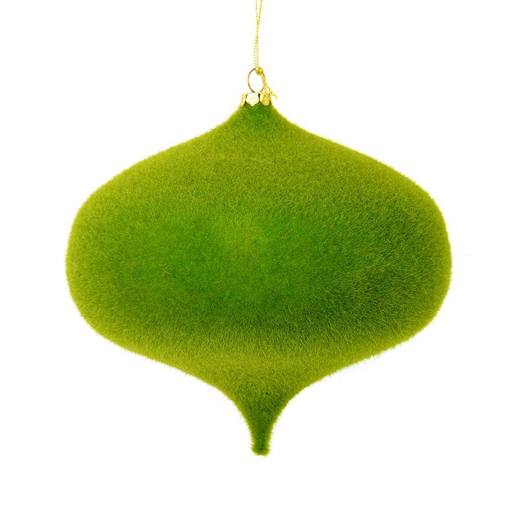 Vickerman 6" Moss Green Flocked Onion Ornament (4 pack)