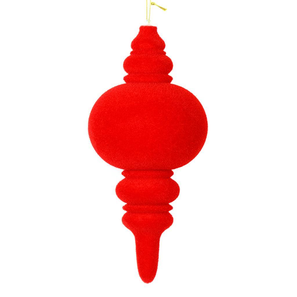 Vickerman 10" Red Flocked Finial Ornament (3 pack)