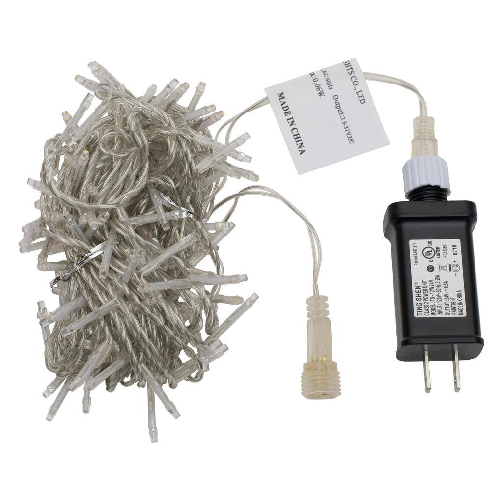 Vickerman 144 Light 24' Clear Wire Warm White Wide Angle LED Lights with 2" Spacing