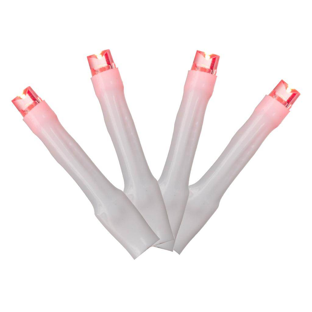 Vickerman 144 Light 24' White Wire Red Wide Angle LED Lights with 2" Spacing