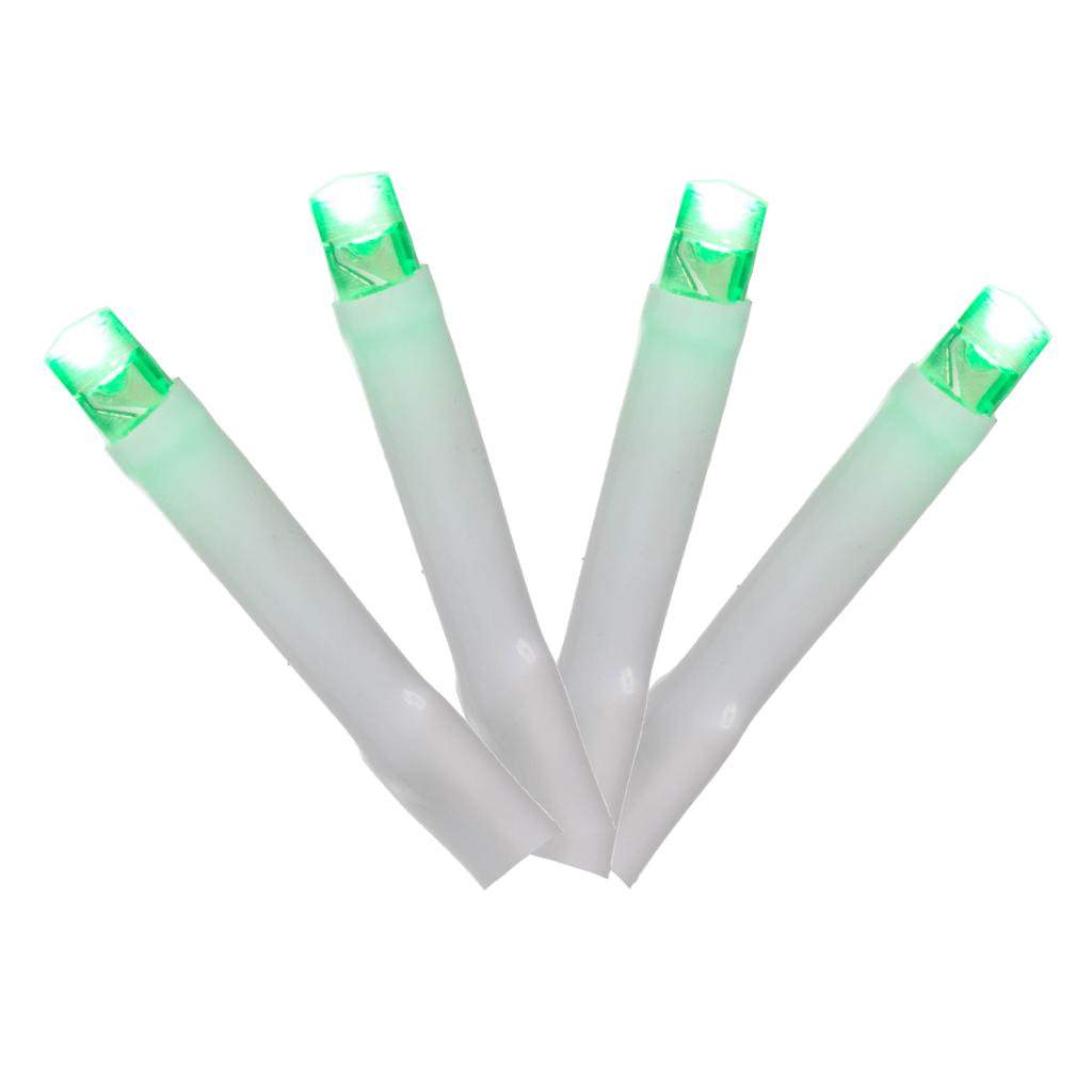 Vickerman 144 Light 24' White Wire Green Wide Angle LED Lights with 2" Spacing