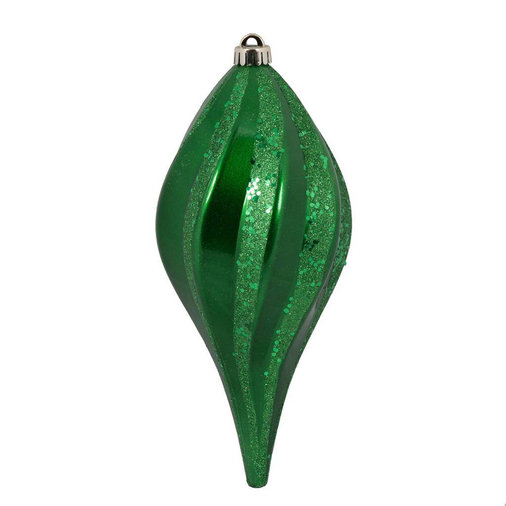 Vickerman 12" Green Candy Swirl Drop Ornament