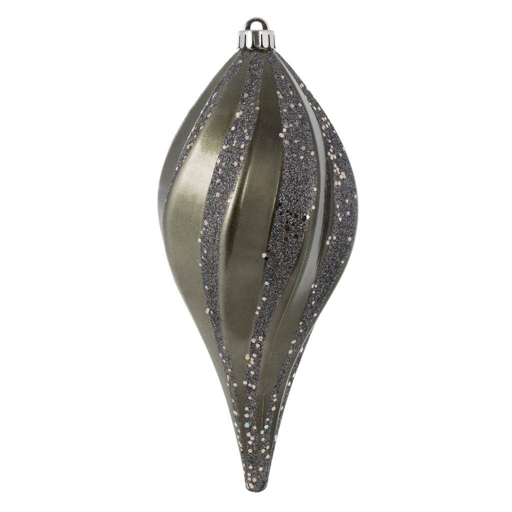 Vickerman 8'' Pewter Candy Swirl Drop Ornament (3 pack)