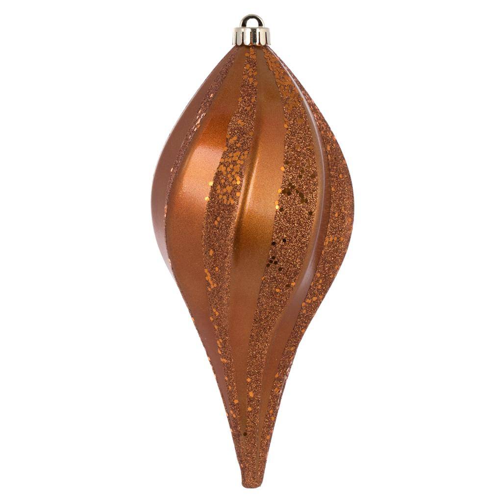 Vickerman 12" Copper Candy Swirl Drop Ornament