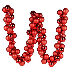 6' Red Assorted Ball Garland